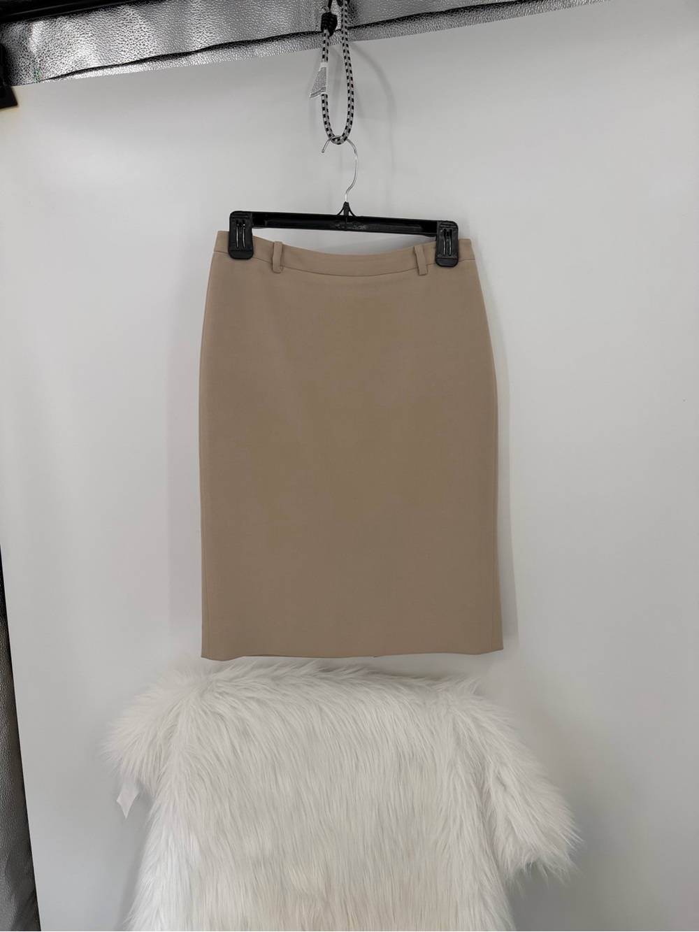 Vintage Paco Rabanne Tan Camel Tailored Pencil Skirt High Waist XS 2